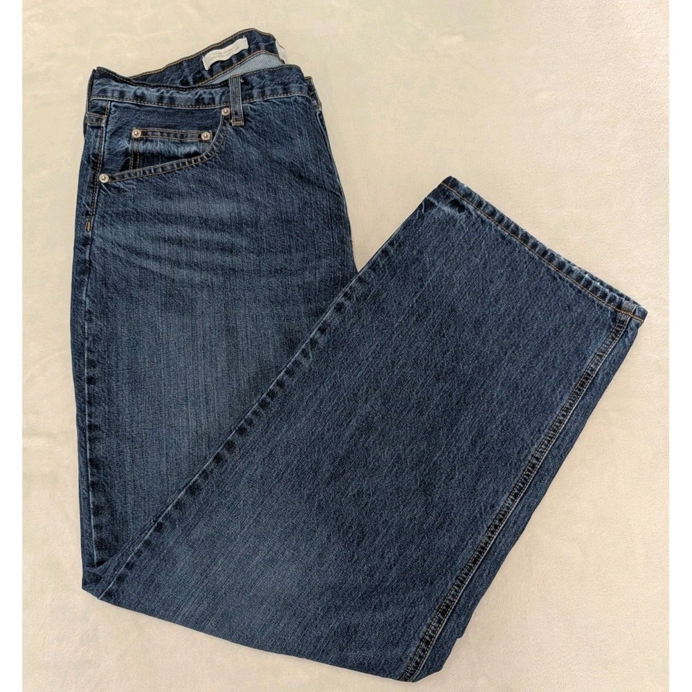Universal Threads Loose Women Size 14 Wide Leg Mid Rise 90s Baggy Blue Jeans